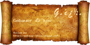 Gebauer Ákos névjegykártya